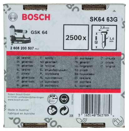 Bosch - GSK 64 Çivisi 63 mm 2500li Galvanizli