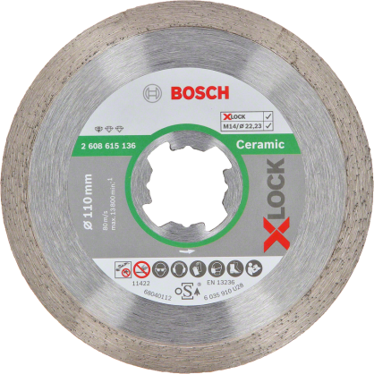 Bosch - X-LOCK - Standard Seri Seramik İçin Elmas Kesme Diski 110 mm