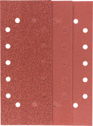 Bosch - Titreşimli Zımpara Kağıdı 10'lu Set, 115 x 280 mm 60/120/180 Kum 14 Delik