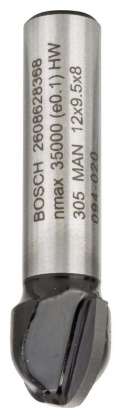 Bosch - Standard Seri Ahşap İçin Çift Oluklu, Sert Metal Dalma Yarımay Freze 8*12*40*6 mm