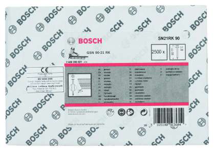 Bosch - GSN 90-21DK Çivi  90mm 2500lü Düz Parlak