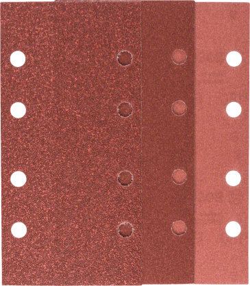 Bosch - Titreşimli Zımpara Kağıdı 10'lu Set, 93 x 185 mm 60/120/180 Kum 8 Delik