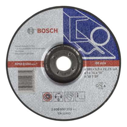 Bosch - 180*6,0 mm Expert Serisi Bombeli Metal Taşlama Diski (Taş)