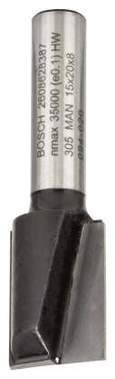 Bosch - Standard Seri Ahşap İçin Çift Oluklu, Sert Metal Düz Freze Ucu 8*15*51mm