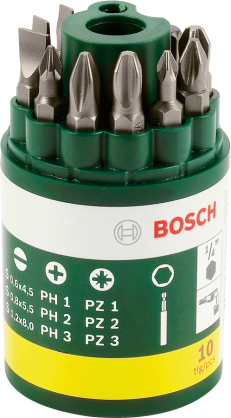 Bosch - 10 Parça Vidalama Ucu Seti (PH+PZ+S)