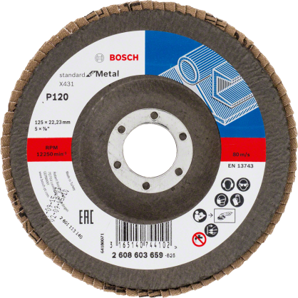 Bosch - 125 mm 120 Kum Standard Seri AlOX Flap Disk