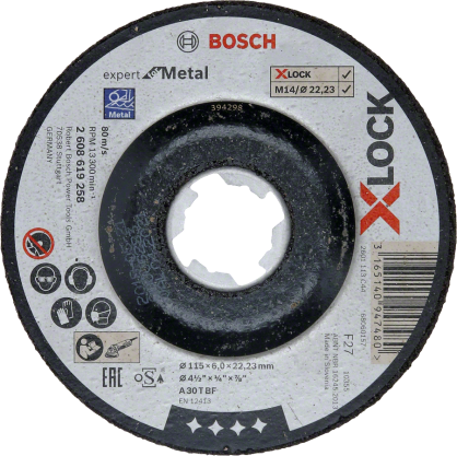 Bosch - X-LOCK - 115*6,0 mm Expert Serisi Bombeli Metal Taşlama Diski (Taş)