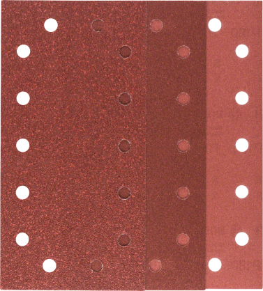 Bosch - Titreşimli Zımpara Kağıdı 10'lu Set, 115 x 230 mm 60/120/180 Kum 14 Delik