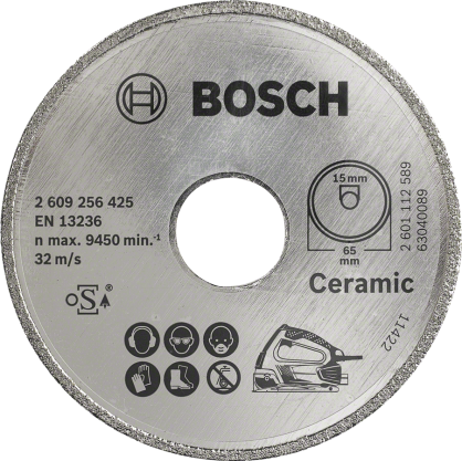 Bosch - Seramik İçin PKS 16 Multi Uyumlu Elmas Kesme Diski 65 x 15mm