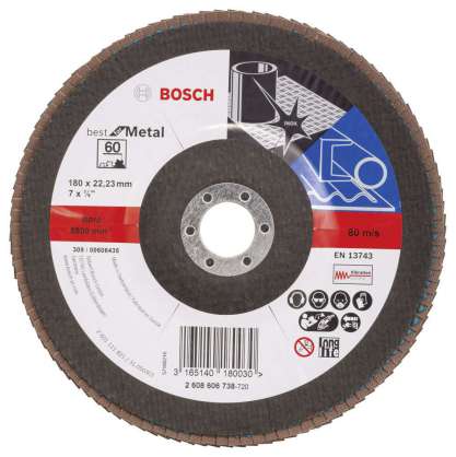Bosch - 180 mm 60 Kum Best Serisi Metal Flap Disk