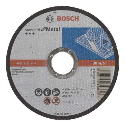 Bosch - 115*1,6 mm Standard Seri Düz Metal Kesme Diski (Taş)