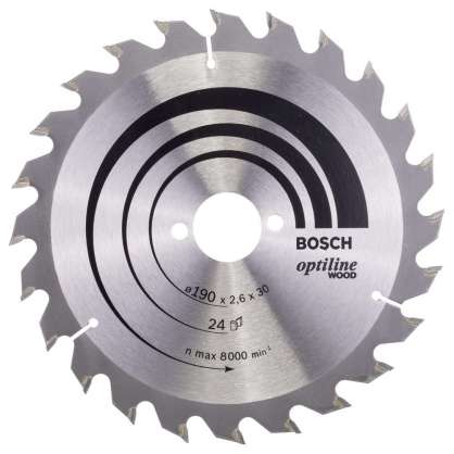 Bosch - Optiline Serisi Ahşap için Daire Testere Bıçağı 190*30 mm 24 Diş