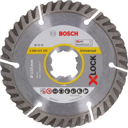 Bosch - X-LOCK - Standard Seri Genel Yapı Malzemeleri İçin Elmas Kesme Diski 115 mm