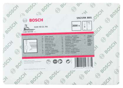 Bosch - GSN 90-21DK Çivi  80mm 3000li Düz ÇinkoK