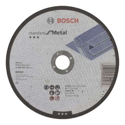 Bosch - 180*3,0 mm Standard Seri Düz Metal Kesme Diski (Taş)