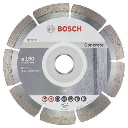 Bosch - Standard Seri Beton İçin, 9+1 Elmas Kesme Diski Set 150 mm