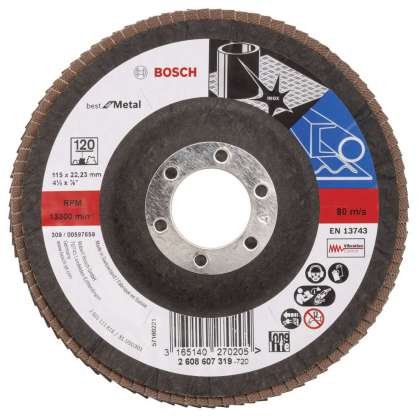 Bosch - 115 mm 120 Kum Best Serisi Metal Flap Disk