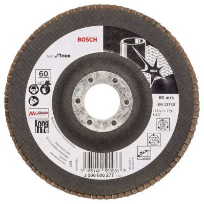 Bosch - 125 mm 60 Kum Best Serisi Inox Flap Disk