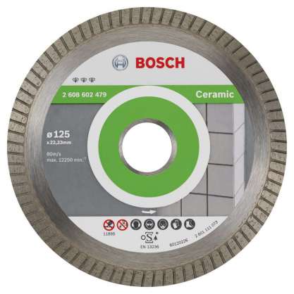 Bosch - Best Serisi Seramik İçin, Extra Temiz Kesim Turbo Segman  Elmas Kesme Diski 125 mm