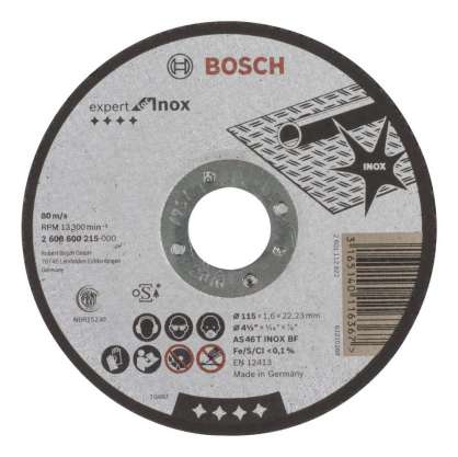 Bosch - 115*1,6 mm Expert Serisi Düz Inox (Paslanmaz Çelik) Kesme Diski (Taş)