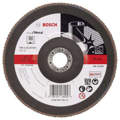 Bosch - 180 mm 80 Kum Best Serisi Metal Flap Disk