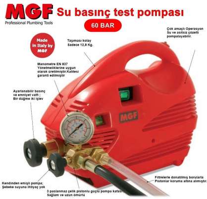 MGF Elektrikli Su test pompası 60 Bar.