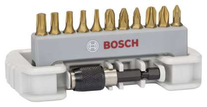 Bosch - 11 Parça MaxGrip Vidalama Ucu Seti + Hızlı Değiştirmeli Tutucu