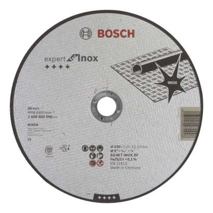 Bosch - 230*2,0 mm Expert Serisi Düz Inox (Paslanmaz Çelik) Kesme Diski (Taş)