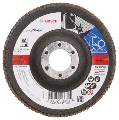 Bosch - 115 mm 60 Kum Best Serisi Metal Flap Disk