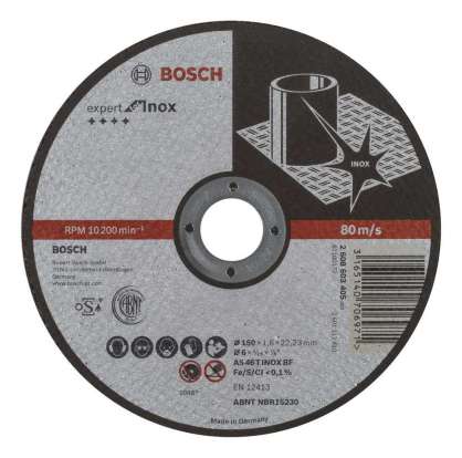 Bosch - 150*1,6 mm Expert Serisi Düz Inox (Paslanmaz Çelik) Kesme Diski (Taş)