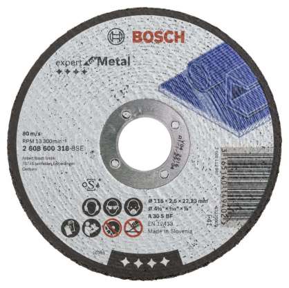 Bosch - 115*2,5 mm Expert Serisi Düz Metal Kesme Diski (Taş)