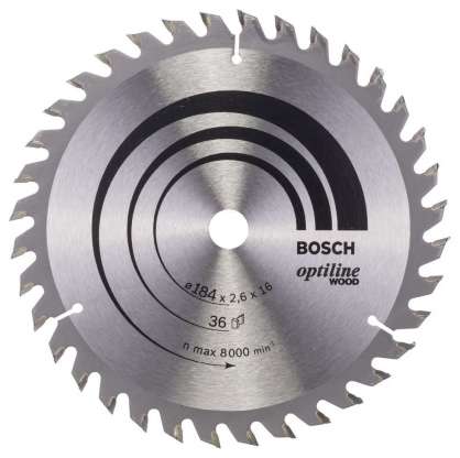 Bosch - Optiline Serisi Ahşap için Daire Testere Bıçağı 184*16 mm 36 Diş