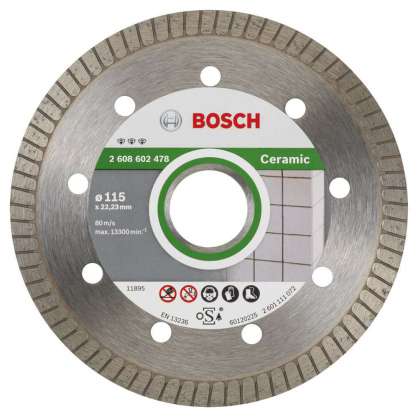 Bosch - Best Serisi Seramik İçin, Extra Temiz Kesim Turbo Segman  Elmas Kesme Diski 115 mm