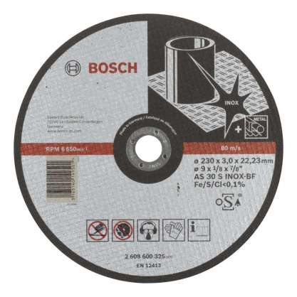 Bosch - 230*3,0 mm Expert Serisi Düz Inox (Paslanmaz Çelik) Kesme Diski (Taş)