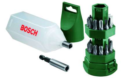 Bosch - 25 Parça Vidalama Seti (Tornavida Fonksiyonlu Kutu)