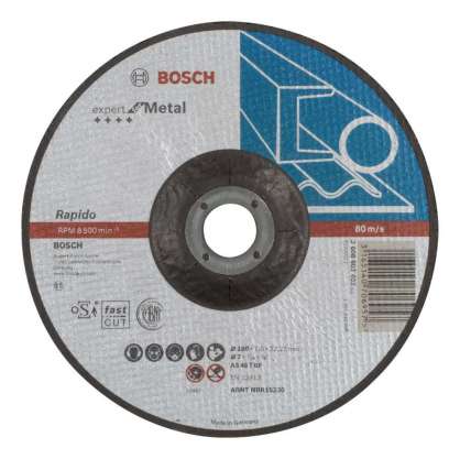 Bosch - 180*1,6mm Expert Serisi Bombeli Metal Kesme Diski (Taş) - Rapido