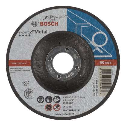 Bosch - 125*3,0 mm Expert Serisi Bombeli Metal Kesme Diski (Taş)