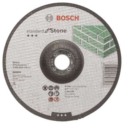 Bosch - 180*3,0 mm Standard Seri Bombeli Taş Kesme Diski (Taş)