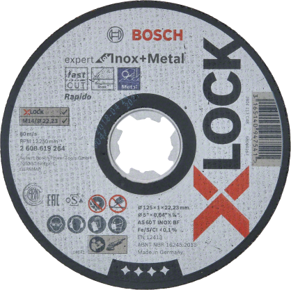 Bosch - X-LOCK - 125*1,0 mm Expert Serisi Düz Inox (Paslanmaz Çelik) Kesme Diski (Taş) - Rapido